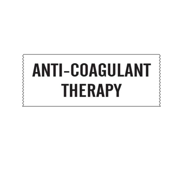 Printed Chart Tape - Anticoagulant Therapy